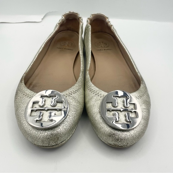 Tory Burch metallic silver ballet flats - Picture 3 of 9